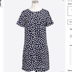 J. Crew Women's Navy/White Polka Dot Shift Dress Size 14